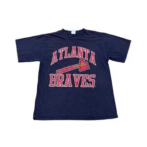 Men’s Vintage Atlanta Braves t shirt “Logo 7” navy cotton 1995